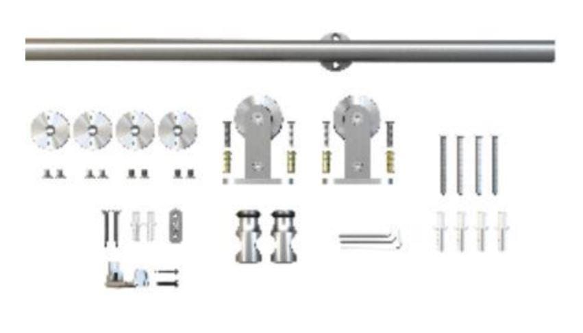 Top mount single wheel stainless steel barn door hinges hardware kit