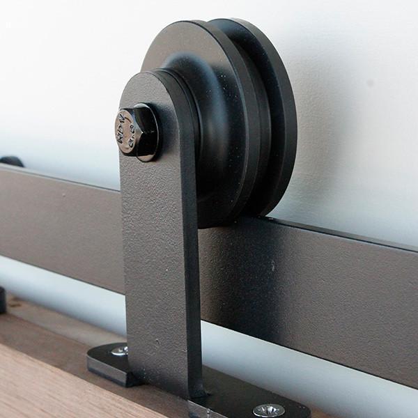 Barn Door Hinges Hardware Kit Gage Style for Doors 30 Inches to 38 Inches Wide Black