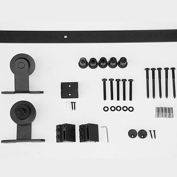 Barn Door Hinges Hardware Kit Gage Style for Doors 30 Inches to 38 Inches Wide Black