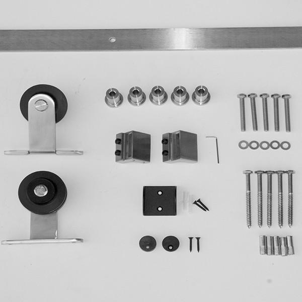 Gage style stainless steel barn door hinges hardware kit for doors 30 inches to 48 inches