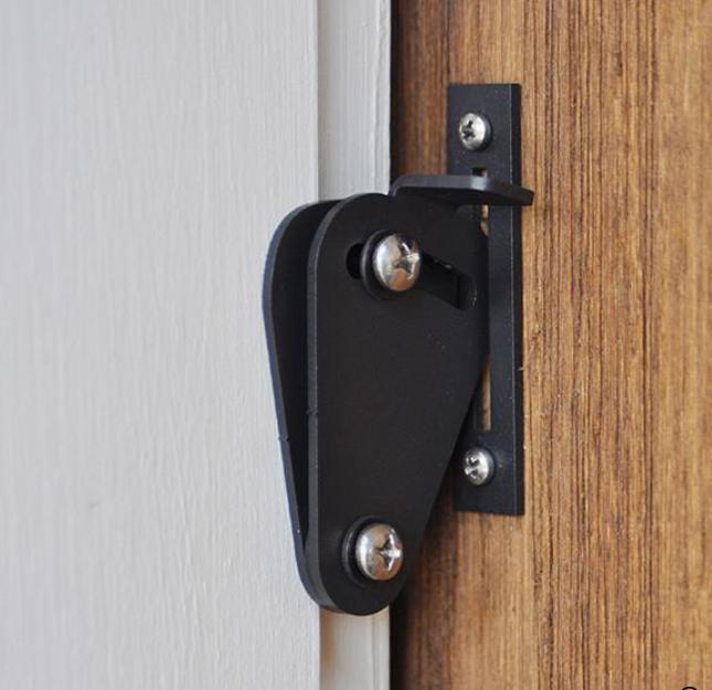 Barn Door Hinges Hardware Kit - Privacy Lock