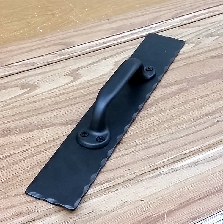 Barn Door Handle Pull #1 with Hammered Back Plate - Wild West Hardware