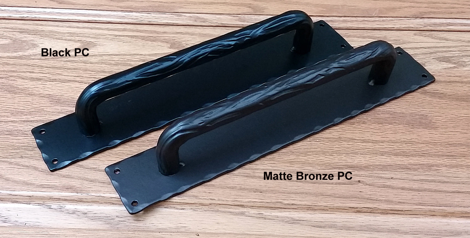Barn Door Handle Pull #3 with Hammered Back Plate - Wild West Hardware