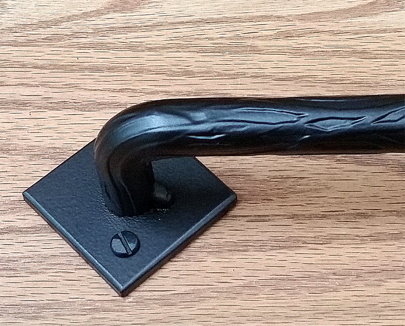 Curved Tree Branch Handle #2 - Barn Door Handle with diamond shape mounting bases - Wild West Hardware