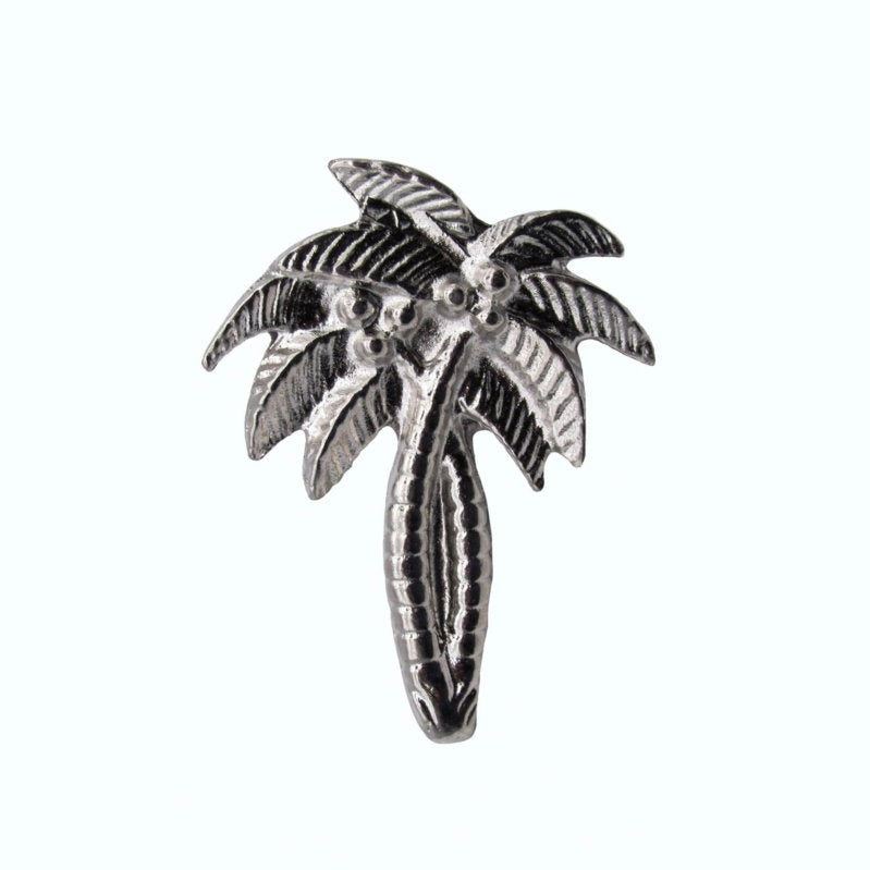Cabinet Knobs - Rustic Tropical Coastal Palm Tree - nickel