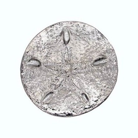 Cabinet Knobs - Rustic Tropical Coastal Sand Dollar - silver