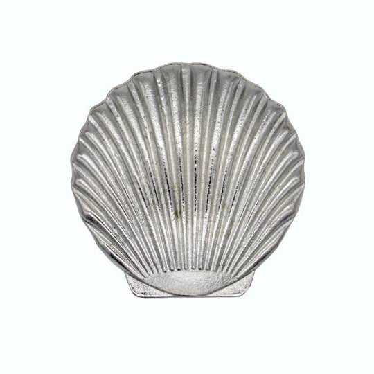 Cabinet Knobs - Rustic Tropical Coastal Scallop Seashell - nickel