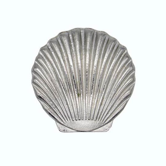 Cabinet Knobs - Rustic Tropical Coastal Scallop Seashell - nickel