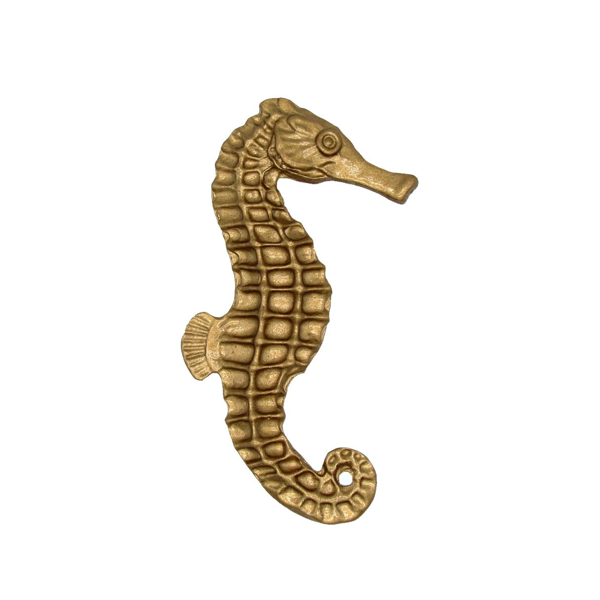 Cabinet Knobs - Rustic Tropical Coastal Seahorse - Right Facing - Lux Gold