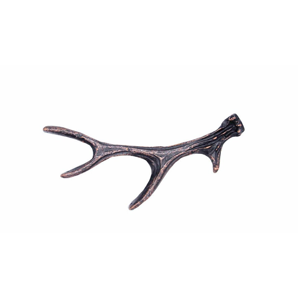 Rustic 4-point antler cabinet pulls in oil-rubbed bronze