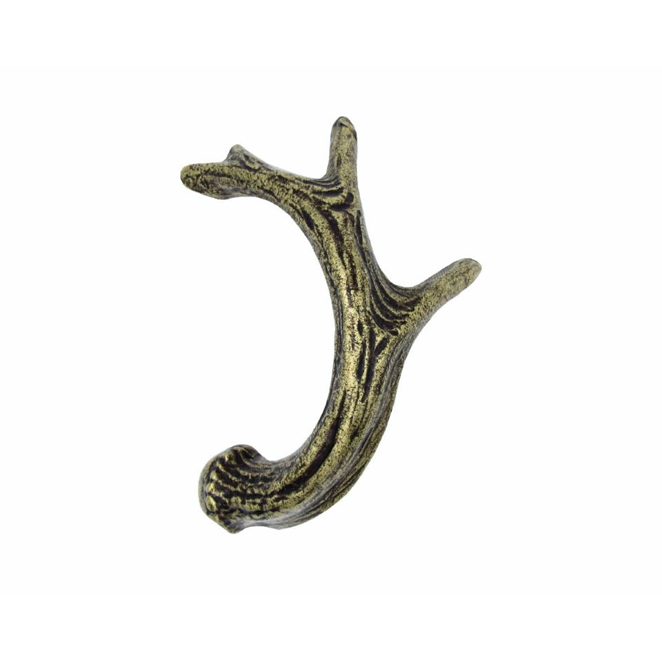 Rustic deer antler cabinet pulls facing left in Bass