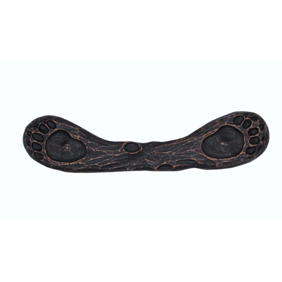 Rustic dual bear tracks cabinet pulls in oil-rubbed bronze