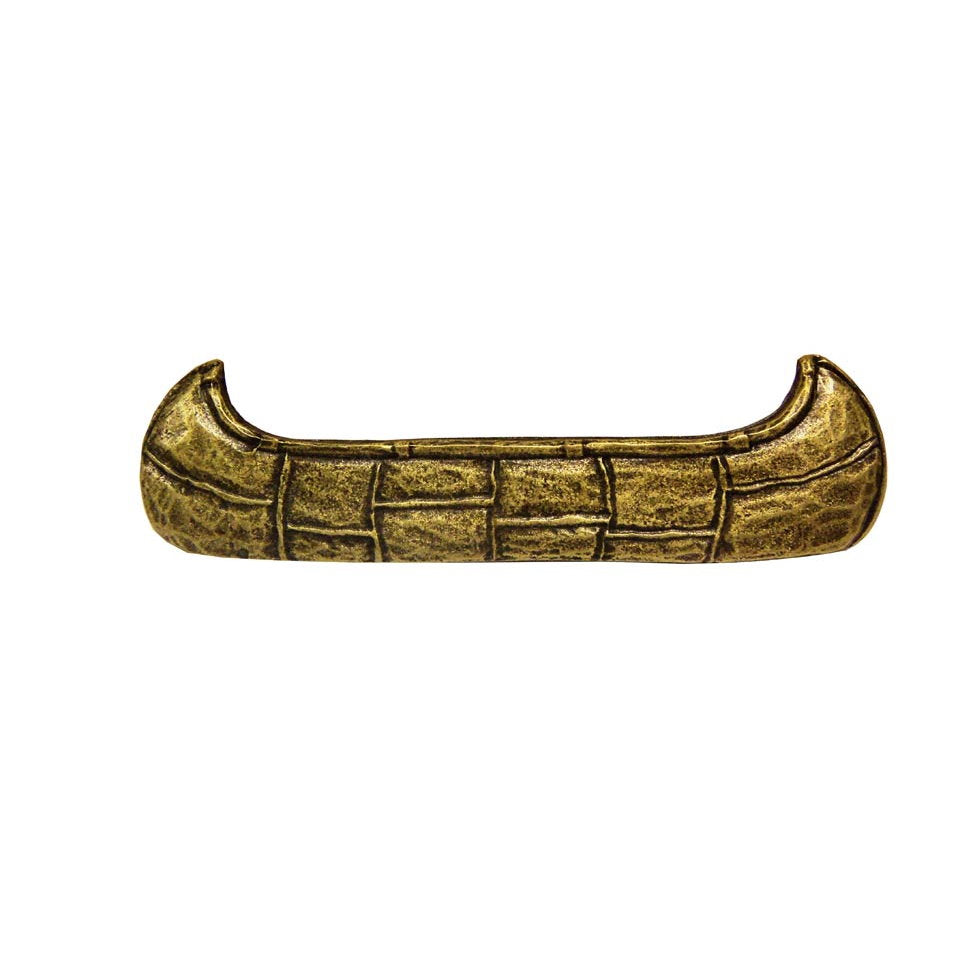 Rustic lodge canoe cabinet pulls in Antique Brass
