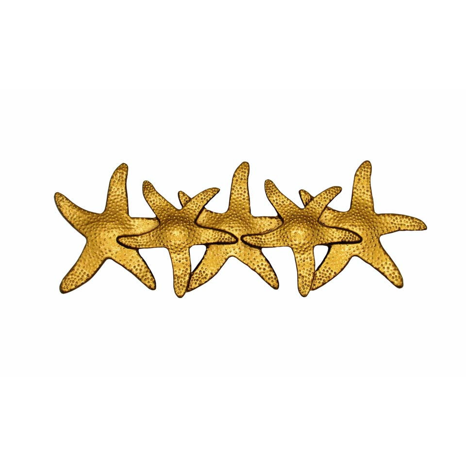 Rustic tropical coastal starfish cabinet pulls in Gold