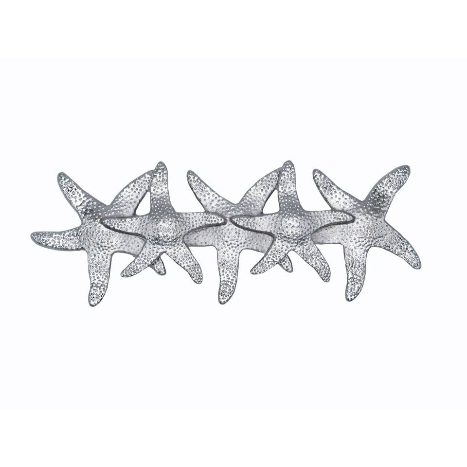 Rustic tropical coastal starfish cabinet pulls in nickel