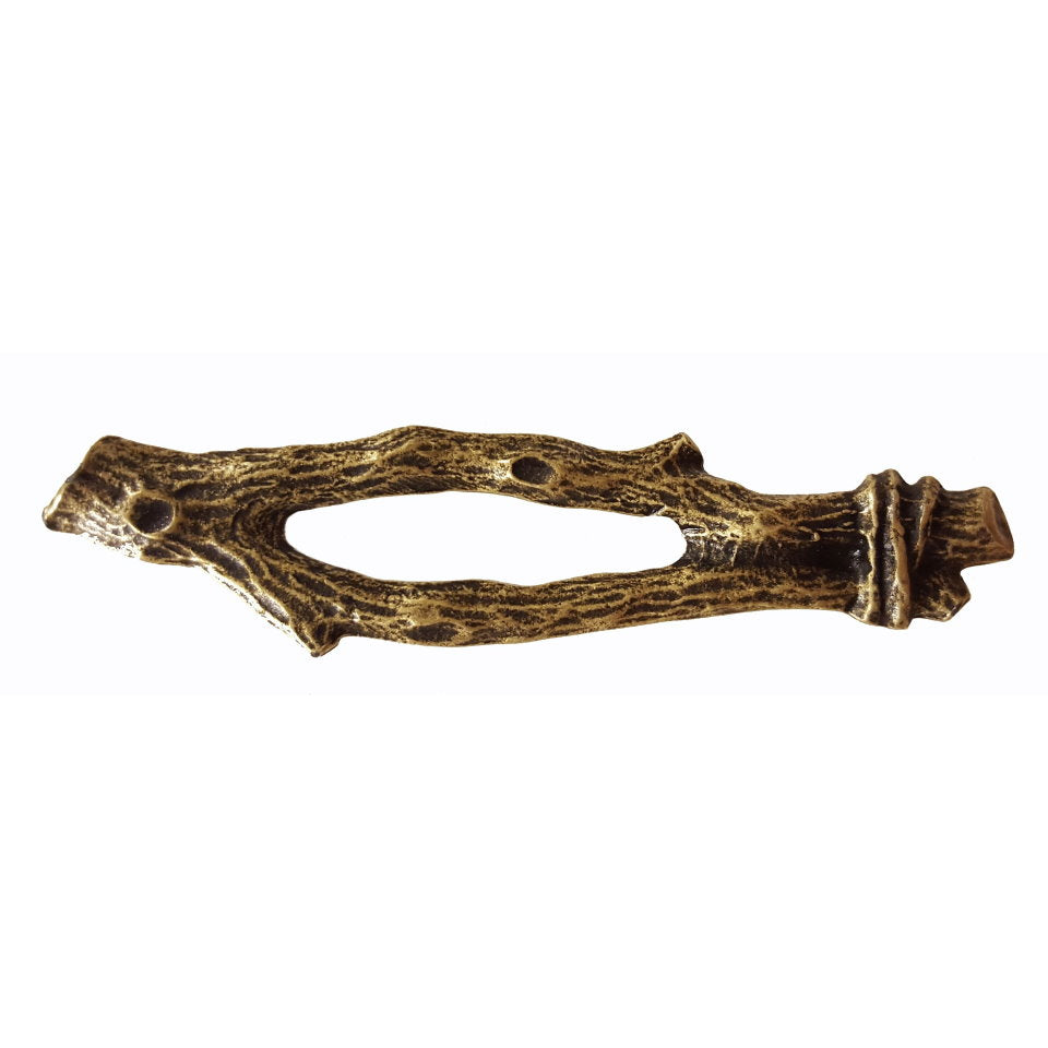Rustic twigs cabinet pulls in  Antique Brass