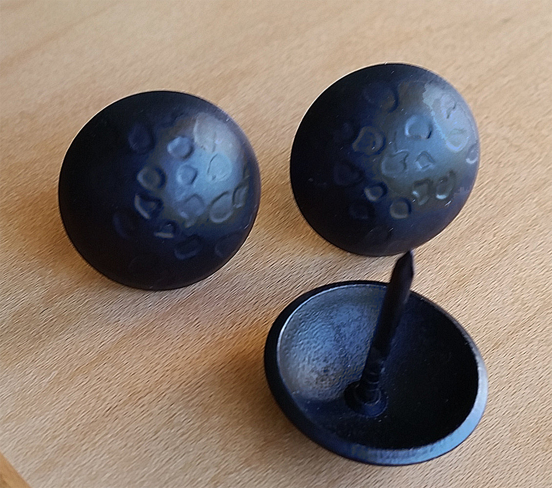 50 pack SALE Round Clavos - 1" dia. Lightly Hammered - Matte black finish - 3 - Wild West Hardware