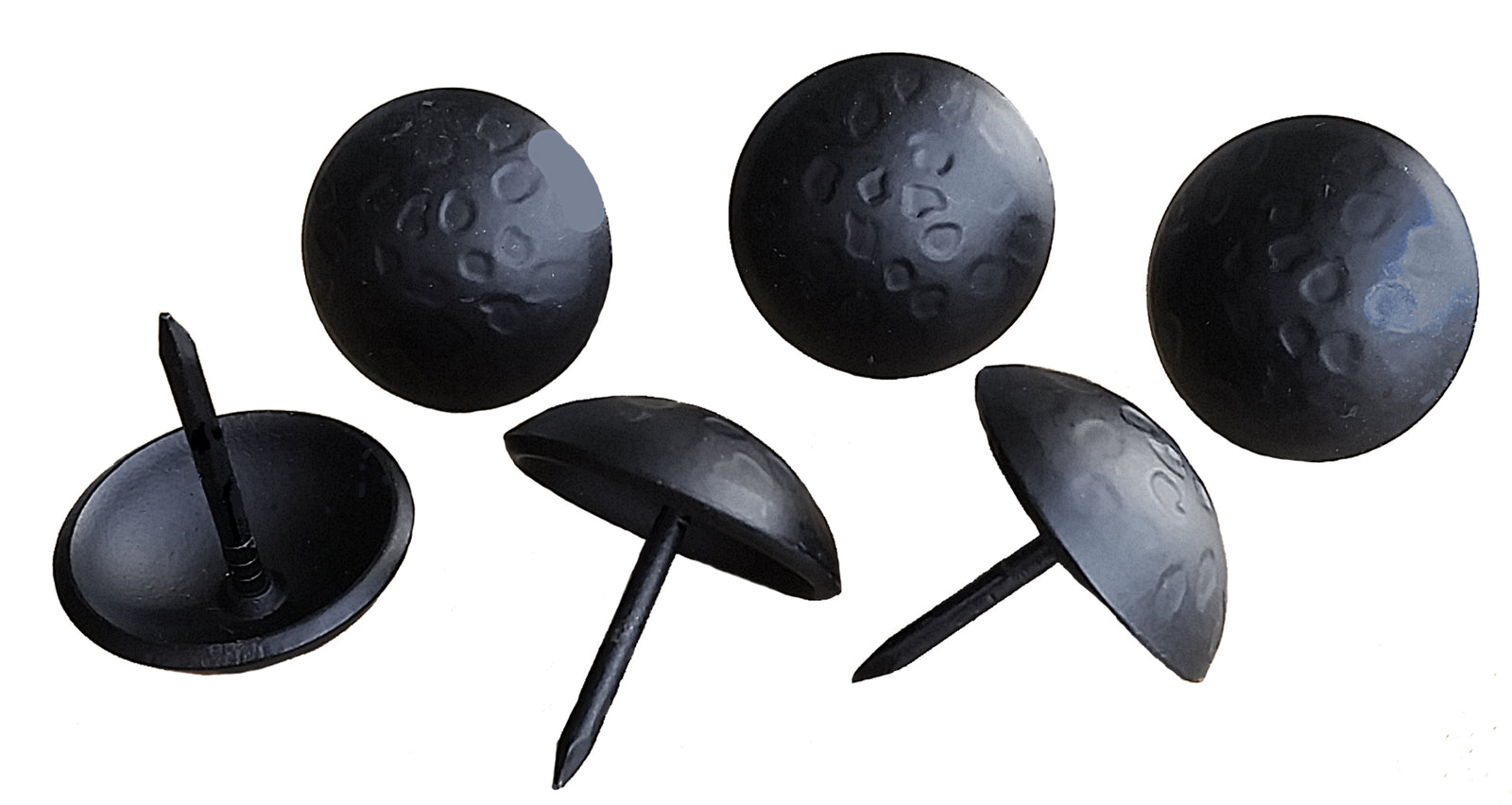 100 pack SALE Round Clavos - 1" dia. Lightly Hammered - Matte black finish - Wild West Hardware