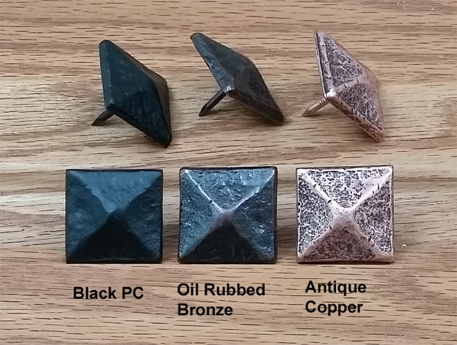 Pyramid Clavos, 1 1/8" x 1 1/8"- Aged / Distressed Look, Black finish - Wild West Hardware