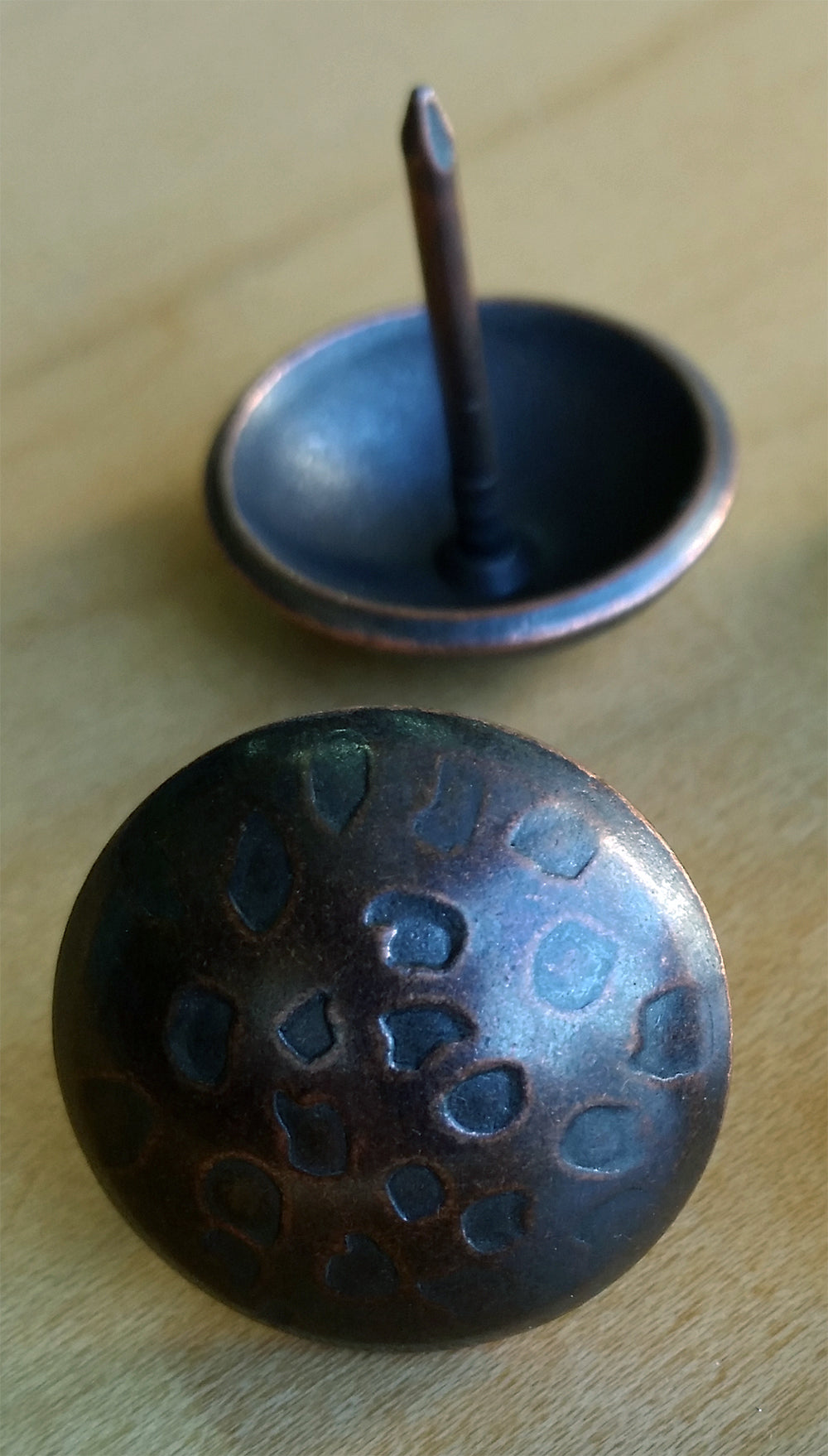 Clavos 1" dia., with aged-pitted look, Oil Rubbed Bronze finish - Wild West Hardware