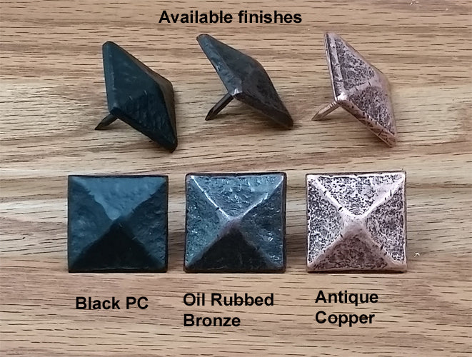 Pyramid Clavos, 1 1/8" x 1 1/8"- Aged / Distressed Look, Antique Copper finish - Wild West Hardware