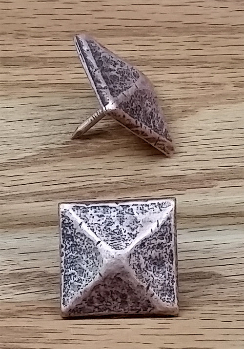 Pyramid Clavos, 1 1/8" x 1 1/8"- Aged / Distressed Look, Antique Copper finish - Wild West Hardware