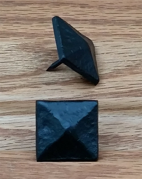 Pyramid Clavos, 1 1/8" x 1 1/8"- Aged / Distressed Look, Black finish - Wild West Hardware