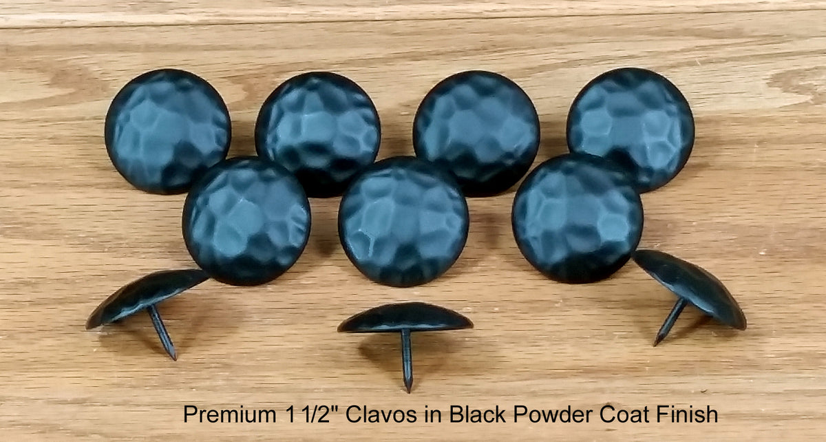 Clavos, Round, Hammered - Distressed, Premium Grade, 1 1/2 Inch Diameter, Matte Black Finish, (Special Multi-Pack Sale) - Wild West Hardware