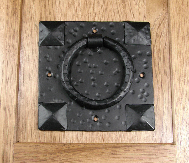 Door Knocker with pyramid accents hammered surface - Wild West Hardware