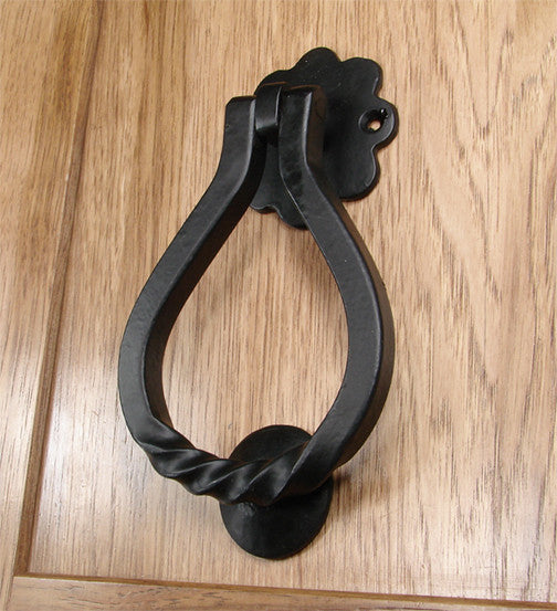Twisted Iron Door Knocker with Simple, Graceful Style - Wild West Hardware