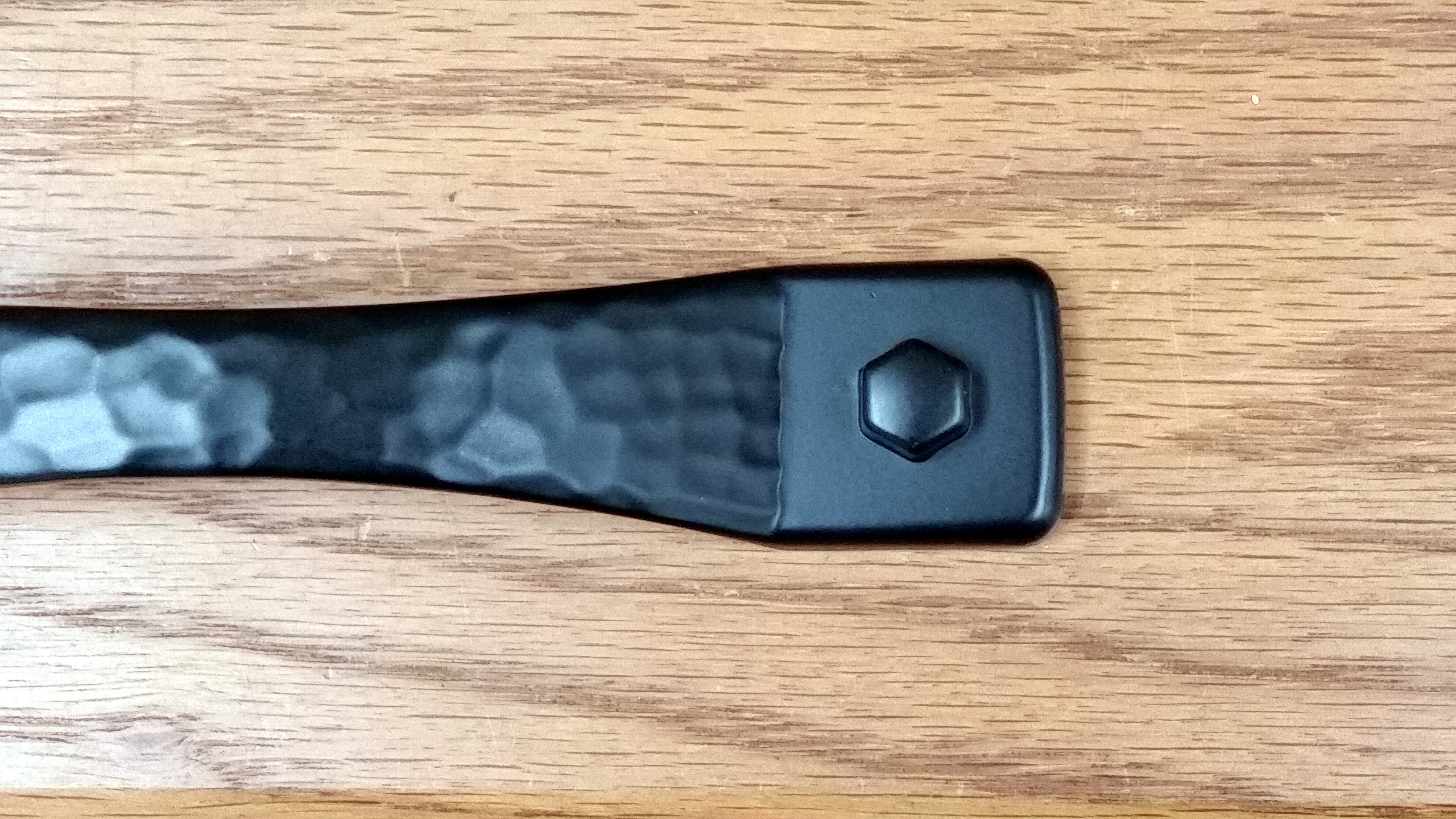 Rustic Hammered Drawer Pull, Matte Black finish - Wild West Hardware