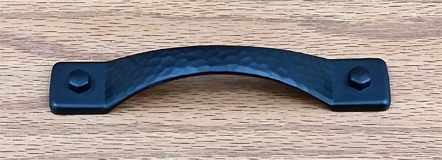 Rustic Hammered Drawer Pull, Matte Black finish - Wild West Hardware