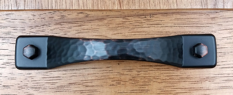 Rustic Hammered Drawer Pull, Oil Rubbed Bronze finish - Wild West Hardware