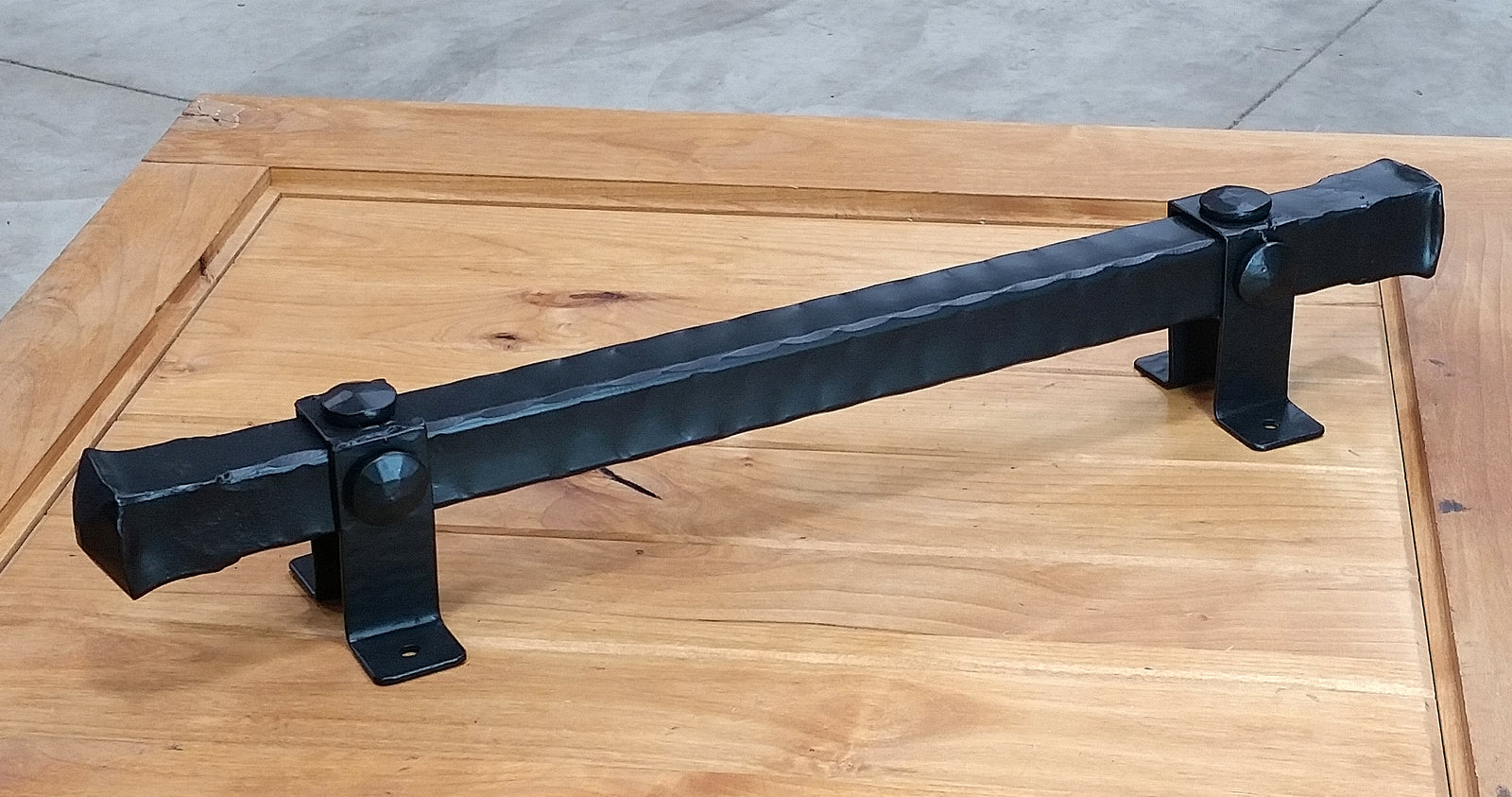 Extra Large Size Rustic Door Handle Pull Rustic (24" long) - angle view 2 - Wild West Hardware