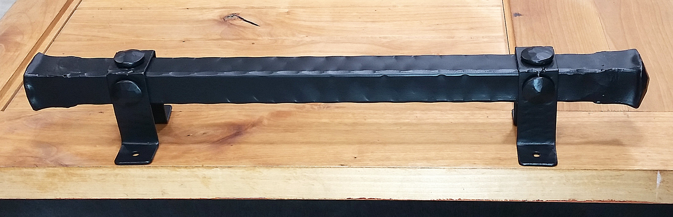 Extra Large Size Rustic Door Handle Pull Rustic (24" long) - side view - Wild West Hardware