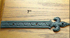 Decorative Straps Fleur de Lis styling  - 7" length - Wild West Hardware