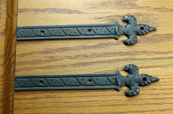 Decorative Straps Fleur de Lis styling  - 7" length - Wild West Hardware