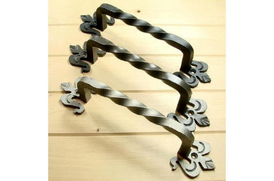 Fleur de Lis Twisted Iron Door Pull - Barn Door Handle - Wild West Hardware