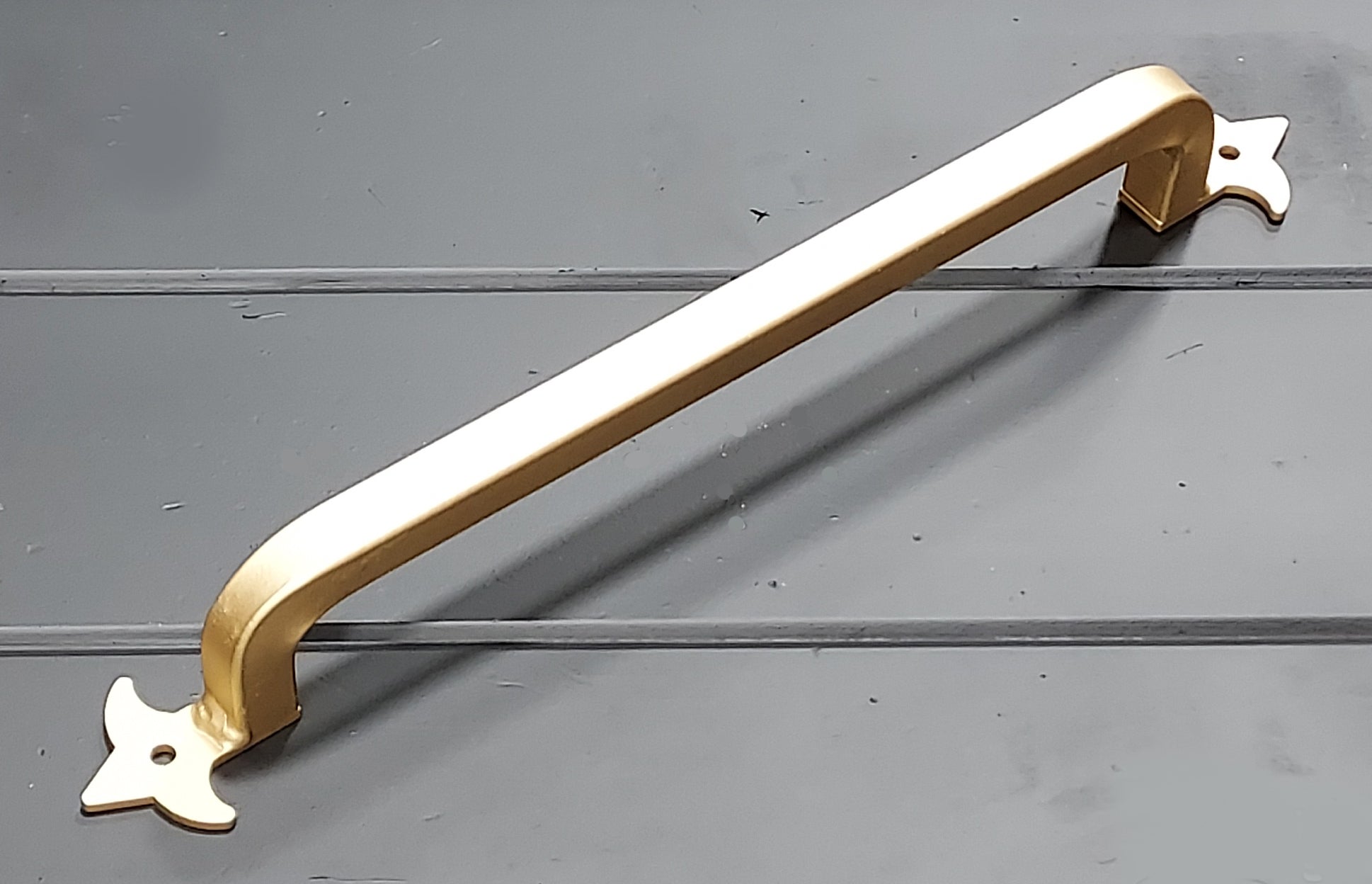 Gold Barn Door Handle - Fleur de Lis 4 - Wild West Hardware