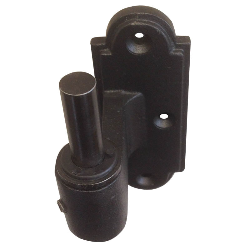 L Style Shutter Hinge Pintle - 1-1/2" Inch Offset - Pin Shifted 0.625" Inch from Center Line - Cast Iron - Black Powder Coat Finish - Sold Individually