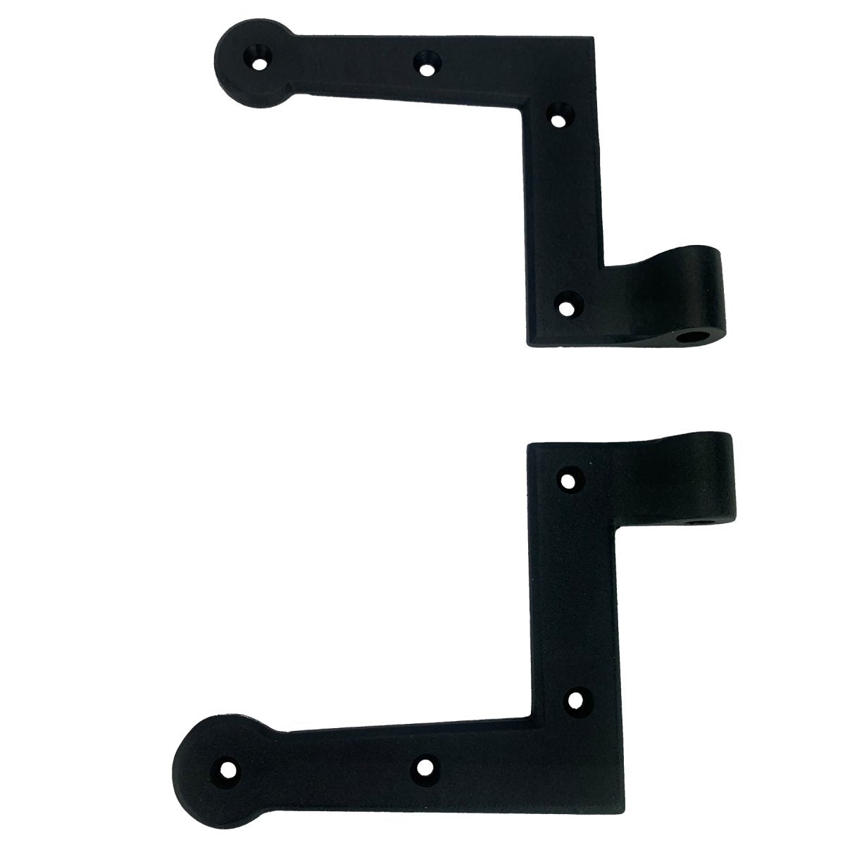L Style Shutter Hinges - NY Style New Construction Minimal Offset - Cast Iron - Black Powder Coat - Right or Left Handing without Pintles - Sold in Pairs