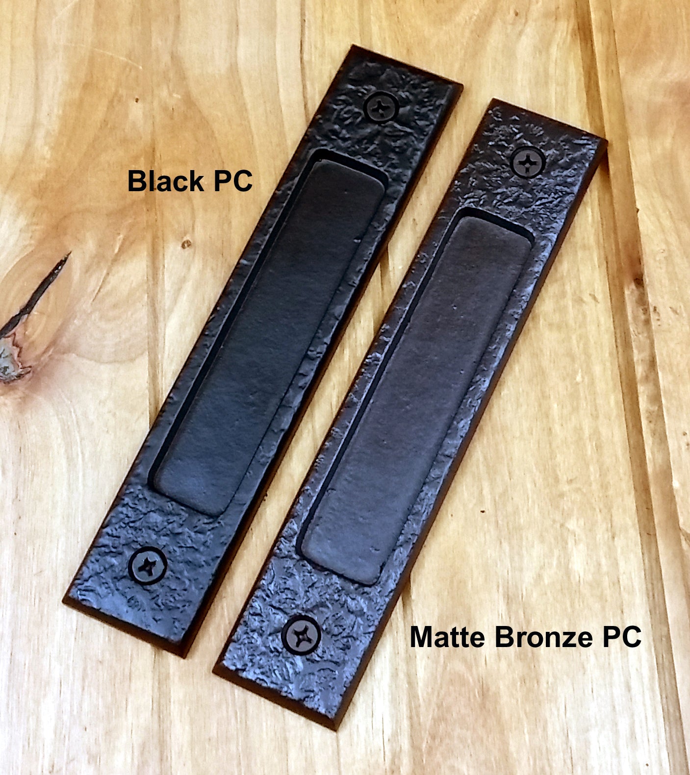 Large Tree Branch Barn Door Handle and Matching Flush Pull Set - Wild West Hardware