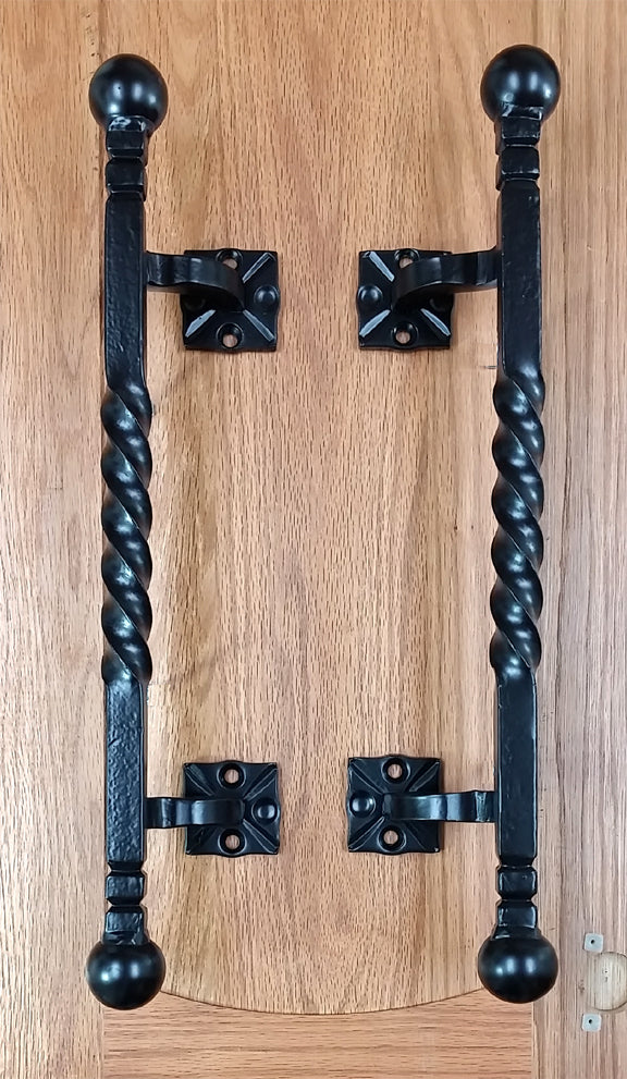 Large Twisted Iron Door Pull #2 Offset (sold as pair) - Wild West Hardware