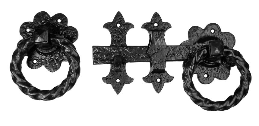 Tudor Ring Gate Latch | Garden Gate Hardware | Traditional Black Latch