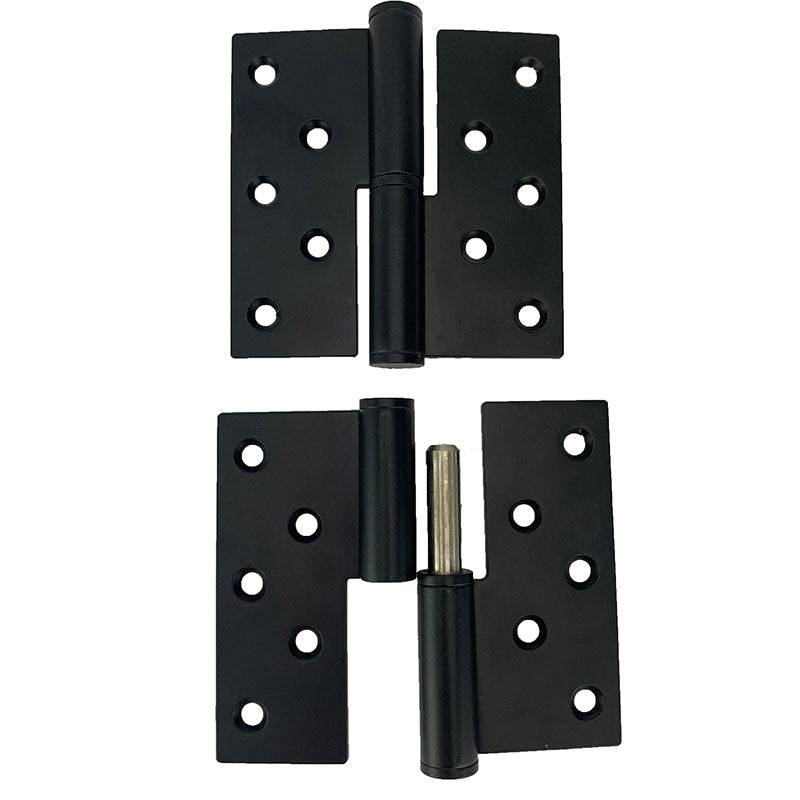 Lift Off Barrel Hinges - For Shutters or Doors - 4" Inch - Stainless Steel - Black Powder Coat - Right or Left Handing - Sold in Pairs
