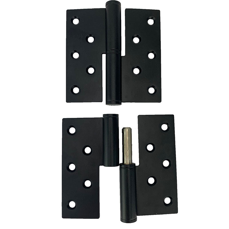 Lift Off Barrel Hinges - For Shutters or Doors - 4&quot; Inch - Stainless Steel - Black Powder Coat - Right or Left Handing - Sold in Pairs