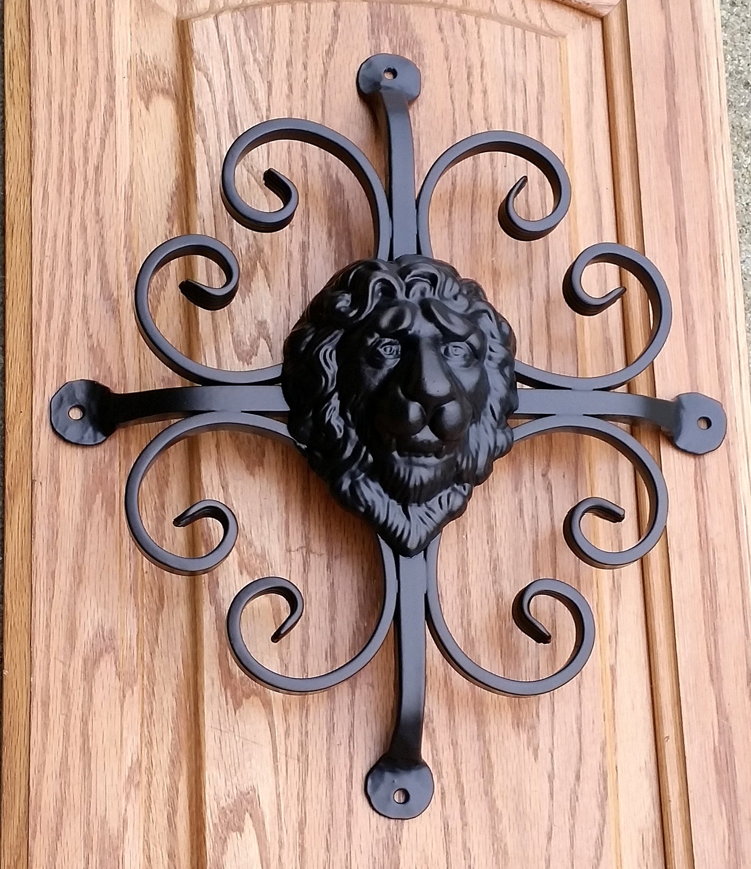 Premium Fishtail Scroll Speakeasy Grille / Lion Head (Window Grille) - 12" x 14" - Wild West Hardware