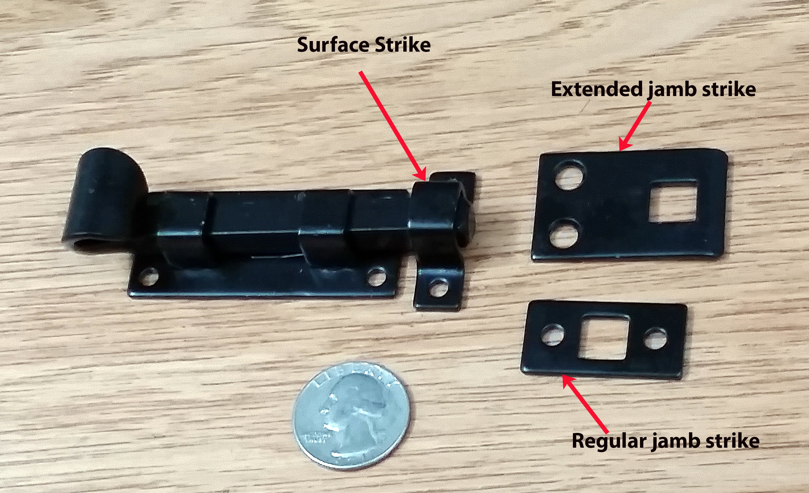 Mini Slide Bolt with Strikes - Text - Wild West Hardware