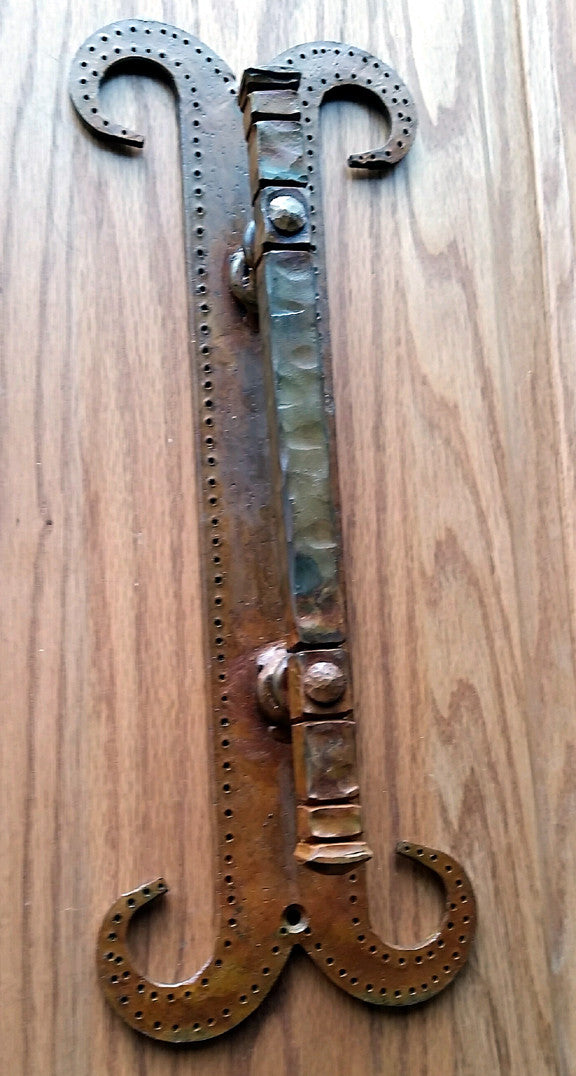 Bridge Door Pull with one piece Mustache Escutcheon - Wild West Hardware