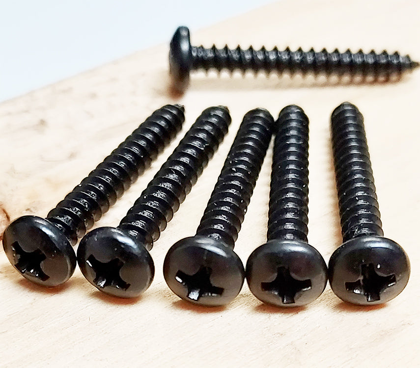 Pan head #6 x 1 inch black oxide wood screws - 6 - Wild West Hardware